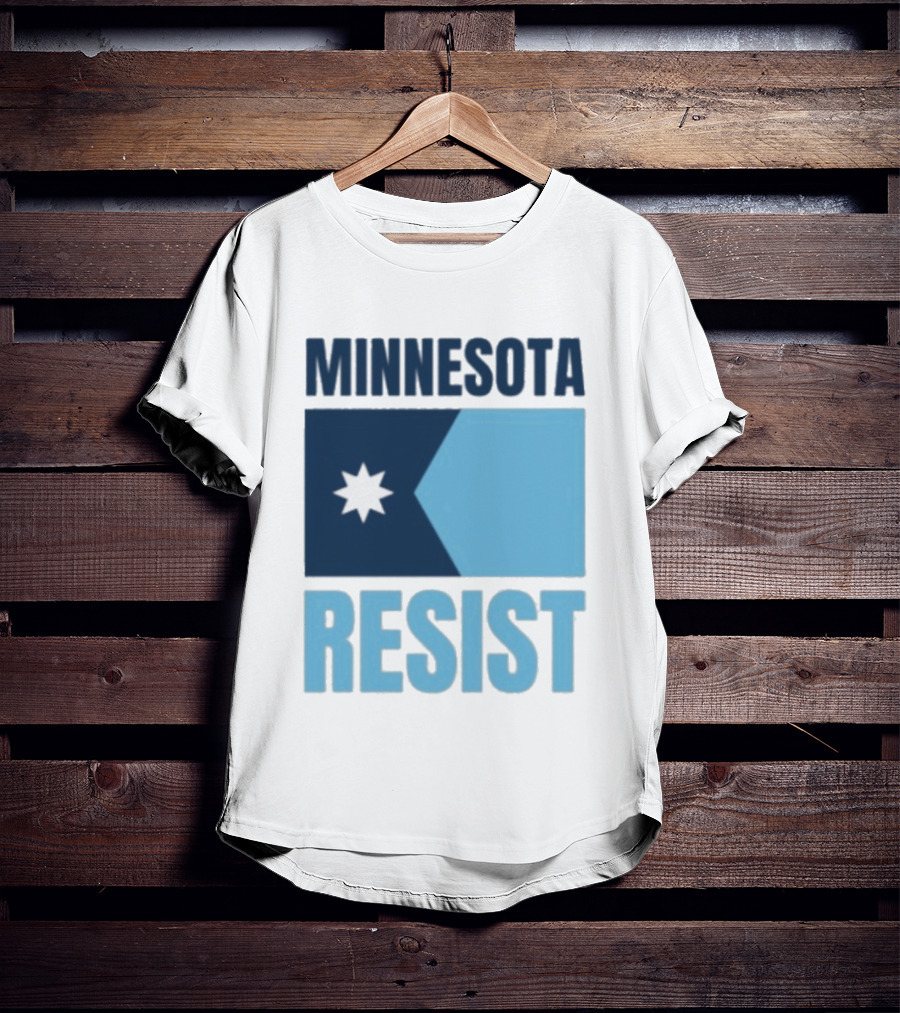 MINNESOTA RESIST Star Flag Blue Rectangle T-Shirt