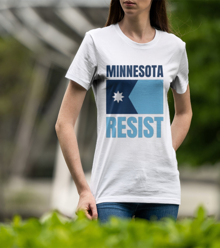 MINNESOTA RESIST Star Flag Blue Rectangle T-Shirt