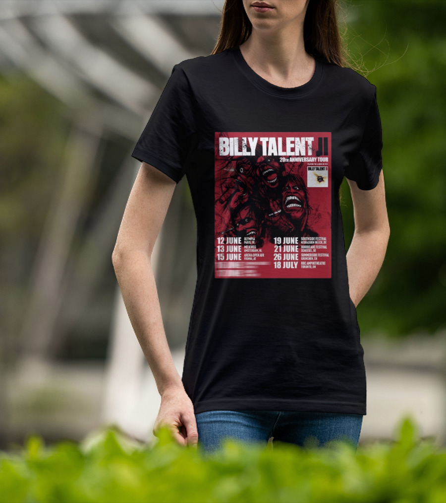 Billy Talent 20th Anniversary Tour Dates Europe Canada 2023 T-Shirt