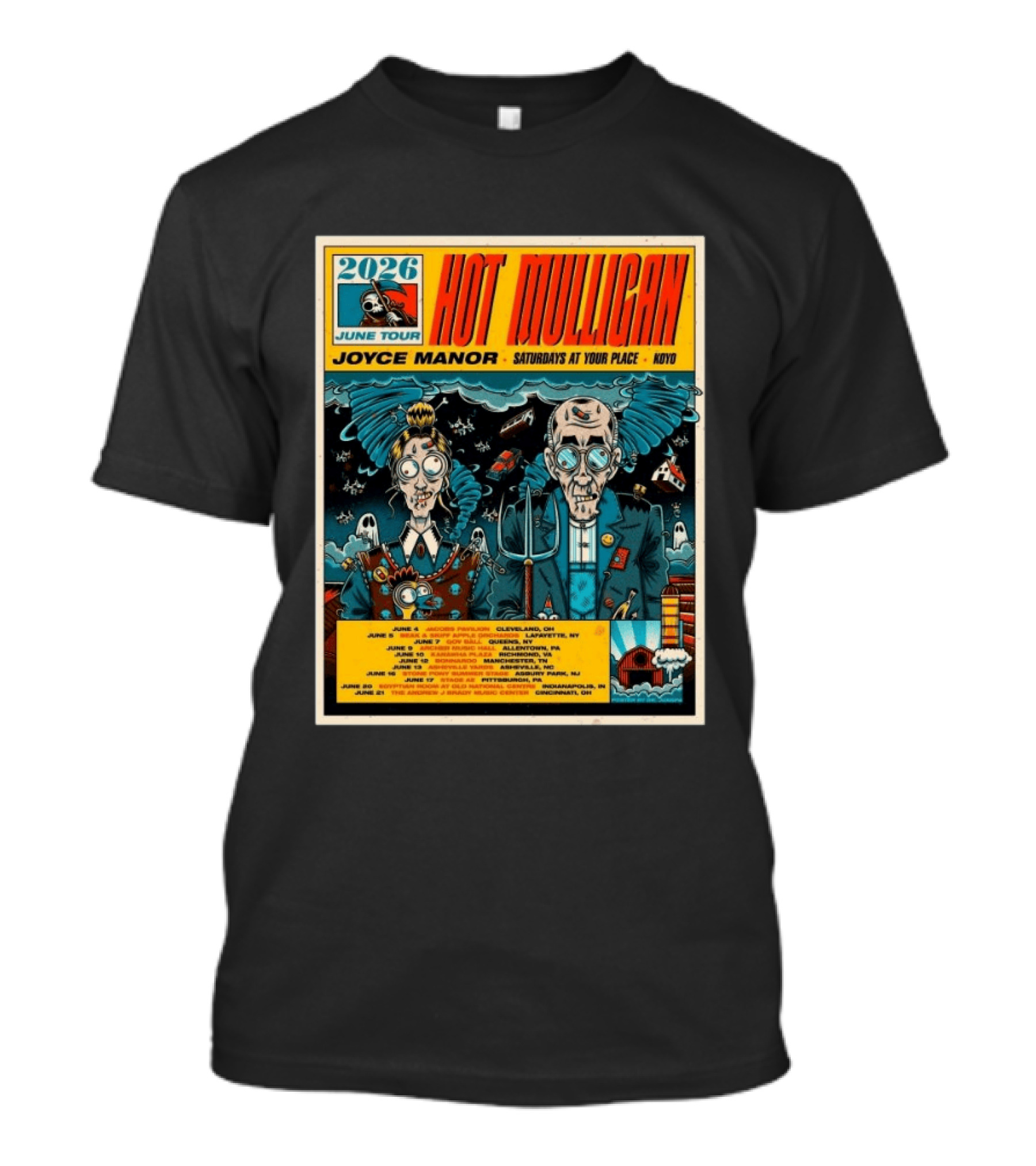 2026 Hot Mulligan June Tour Joyce Manor Saturdays At Your Place Koyo T-Shirt