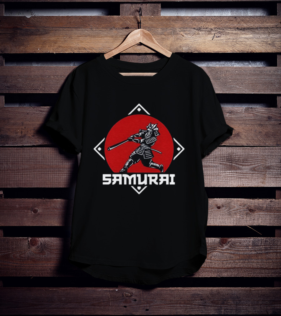 Samurai Hitter Baseball Red Circle Katana T-Shirt