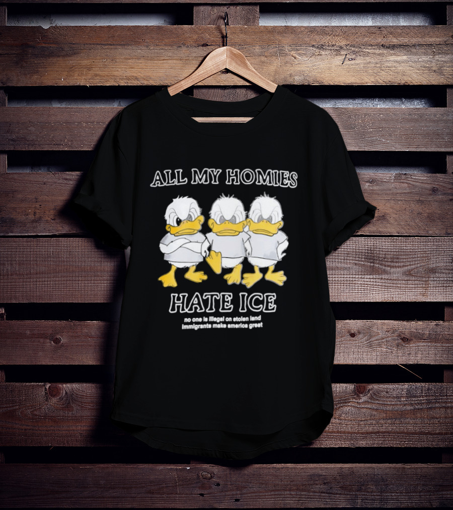 All My Homies Hate ICE No One Is Illegal On Stolen Land T-Shirt