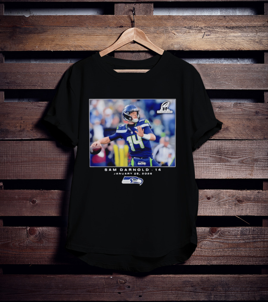 Sam Darnold 14 Seattle Seahawks January 26 2020 NFL Champions T-Shirt