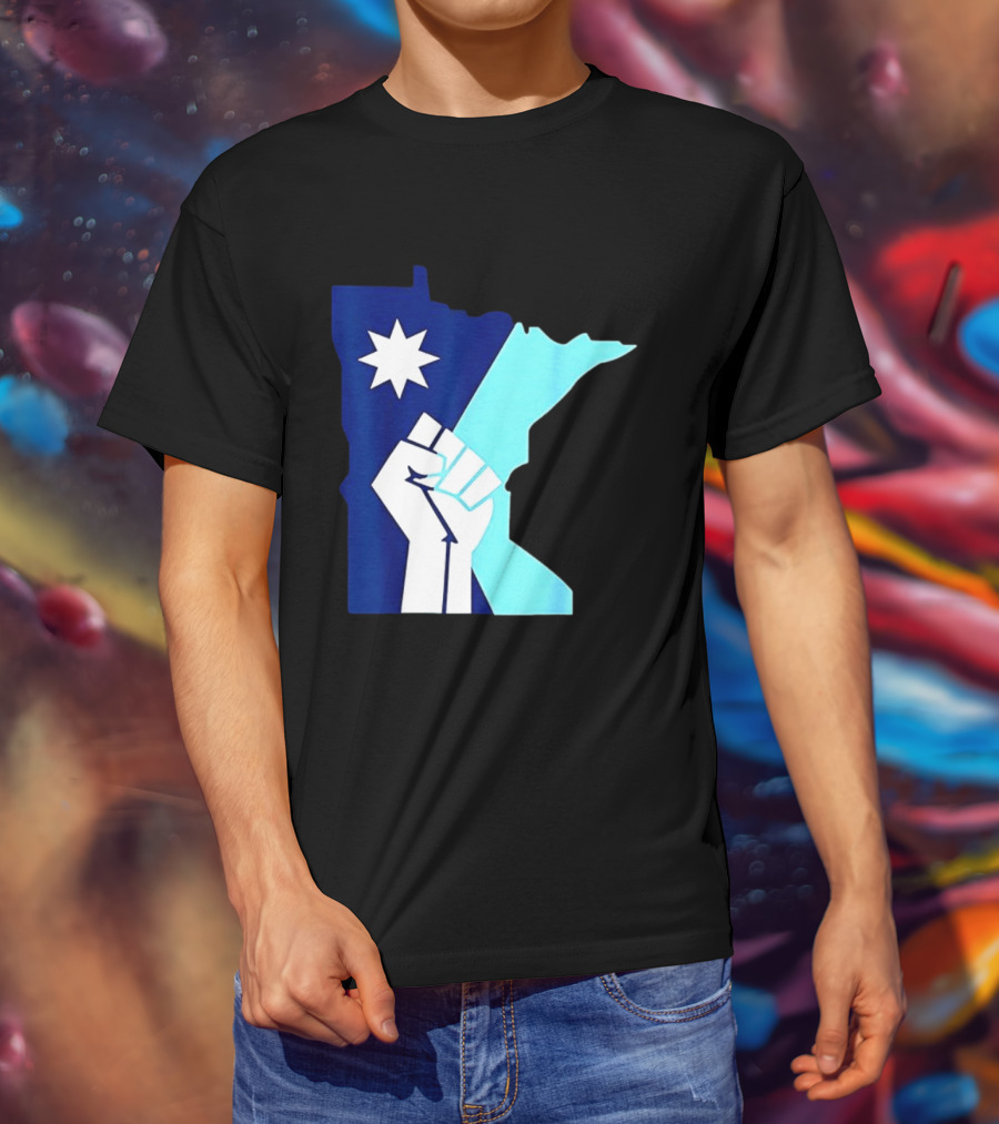 Protest Fists Resist Minnesota Map Star T-Shirt