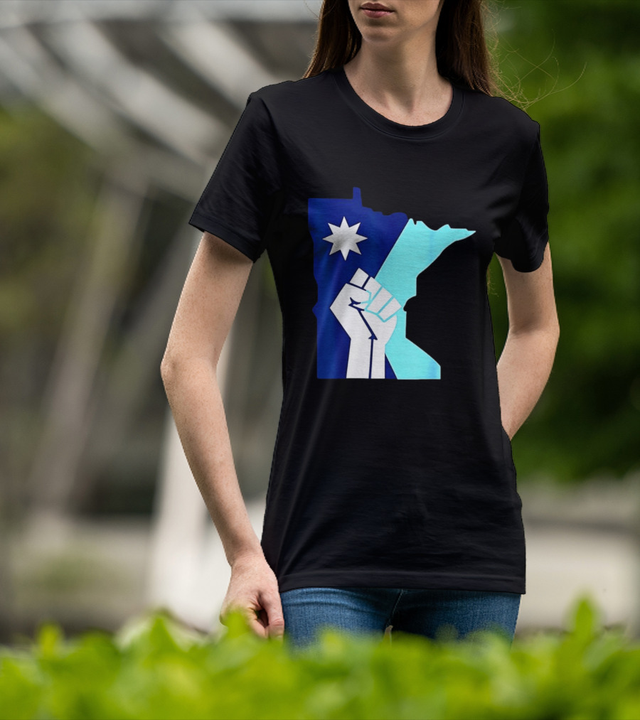 Protest Fists Resist Minnesota Map Star T-Shirt