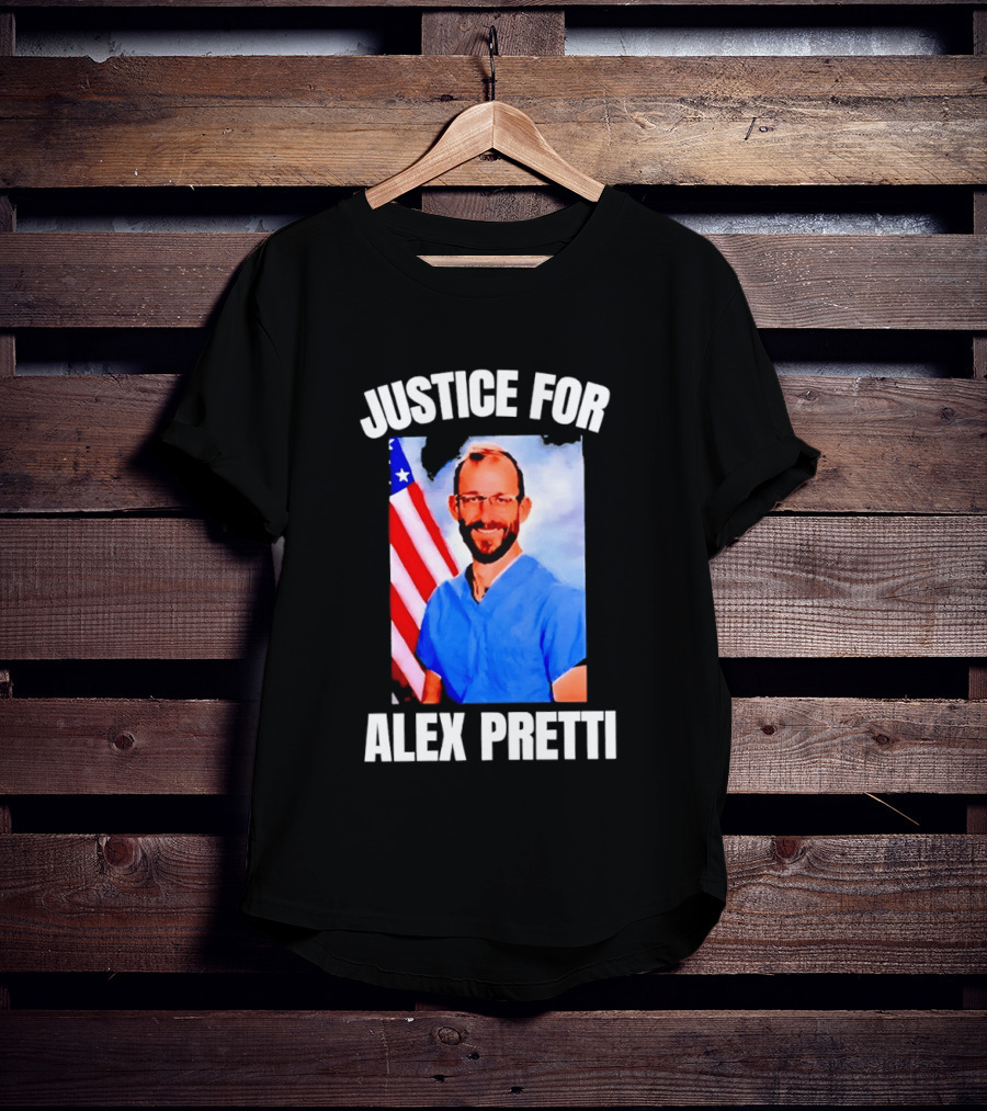 Justice For Alex Pretti American Flag T-Shirt