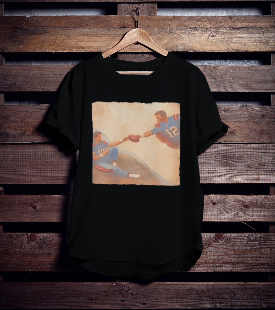 The Creation Of Tom Brady Passing Football To Drake Maye T-Shirt
