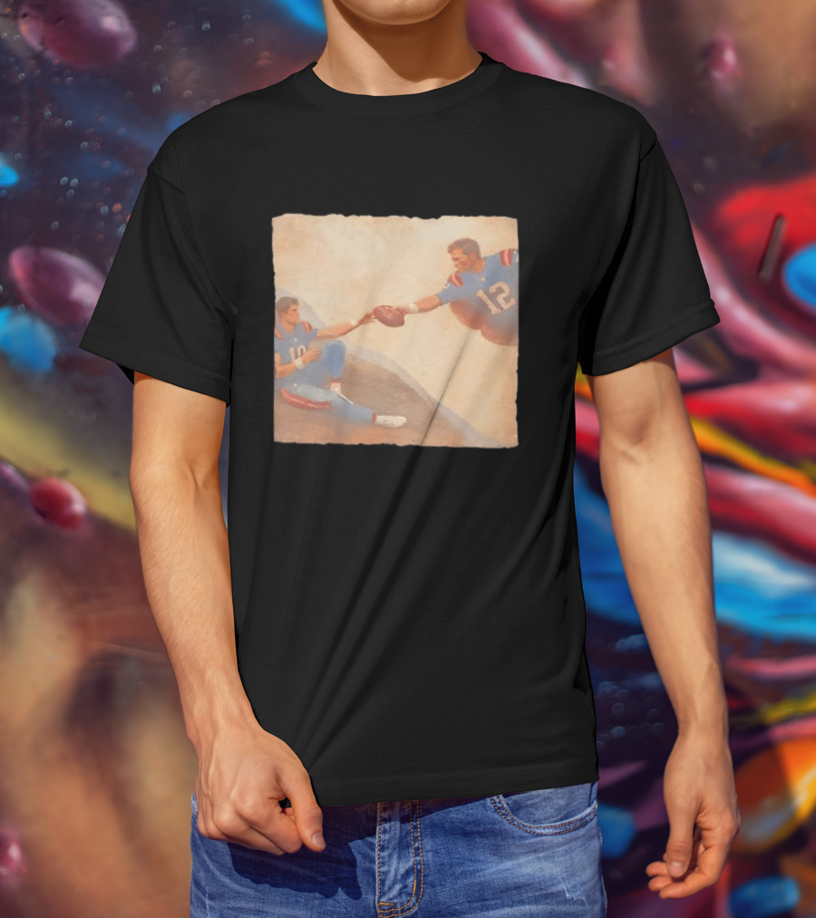 The Creation Of Tom Brady Passing Football To Drake Maye T-Shirt