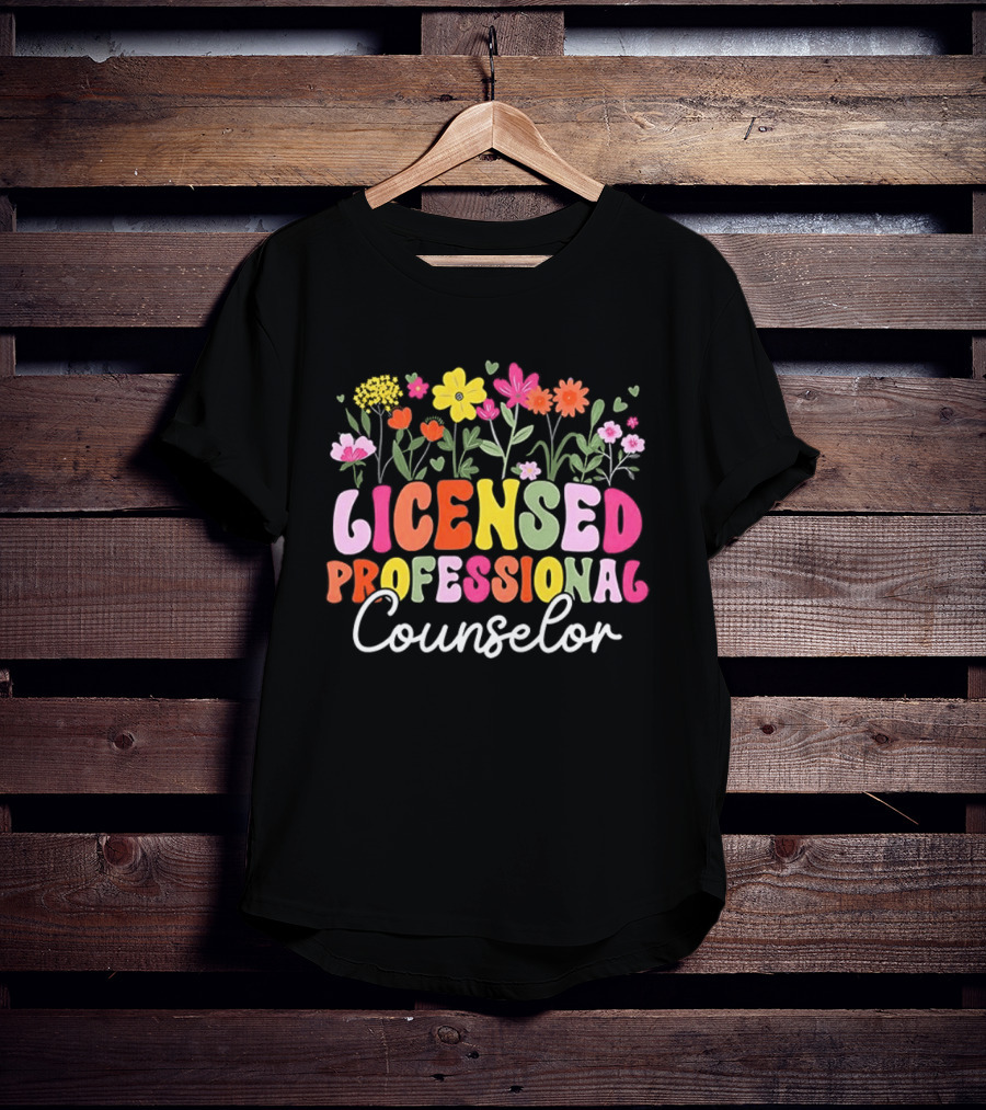 Licensed Professional Counselor Colorful Floral T-Shirt