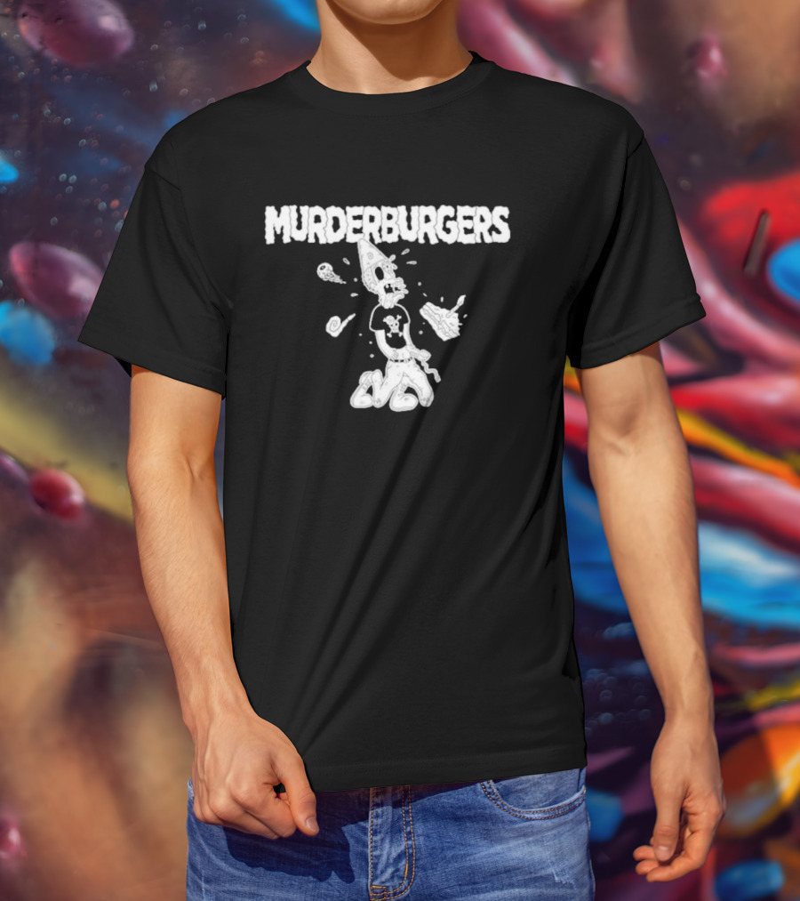 The Murderburgers Pizza Skull Character Celebrating 35 Years T-Shirt