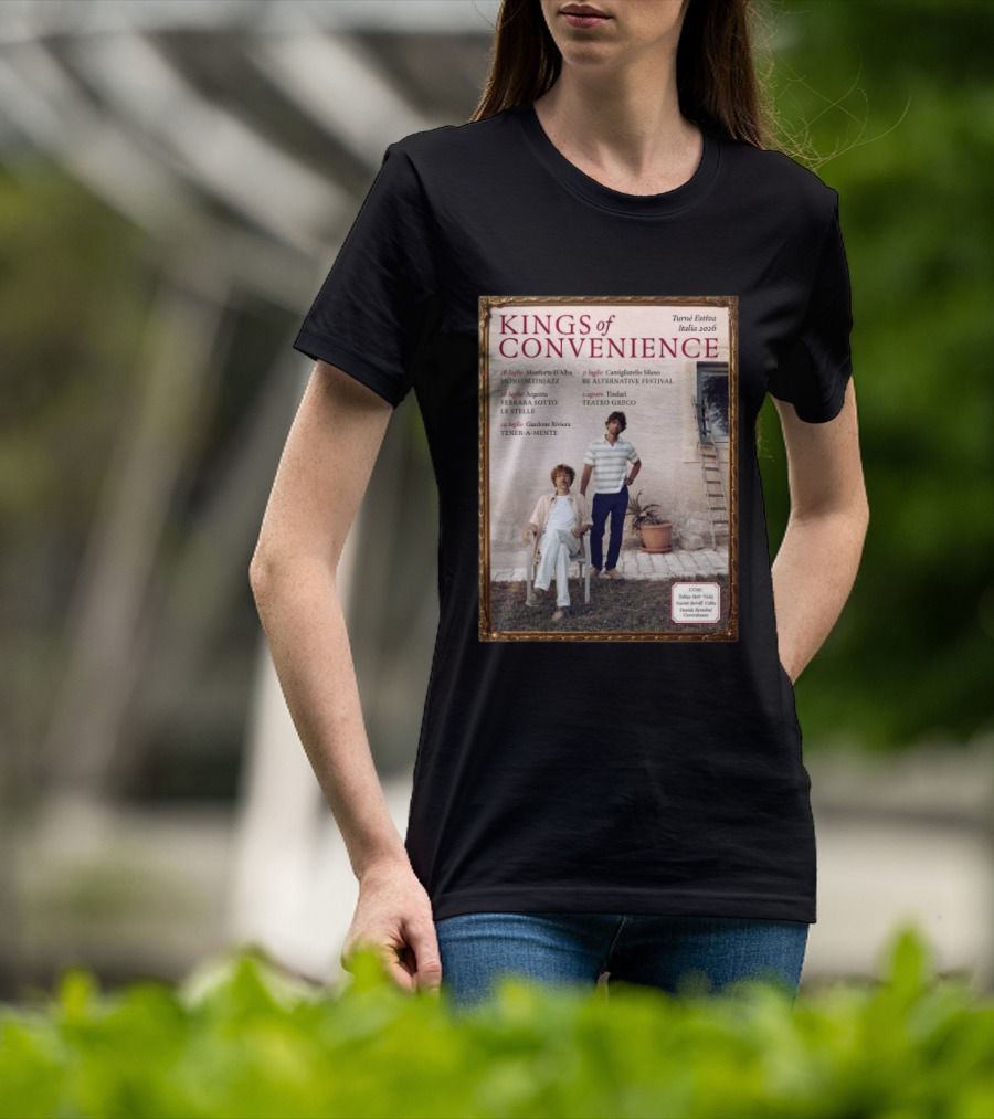 Kings Of Convenience Turne Estiva Italia 2026 Monfortinjazz Ferrara Tener A Mente Teatro Greco Festival T-Shirt