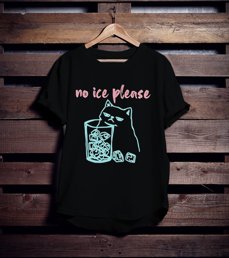 No Ice Please Cat With Ice Cubes T-Shirt