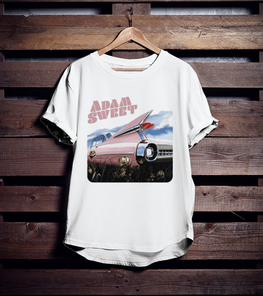 Adam Sweet Pink Cadillac Flowers Nostalgia T-Shirt