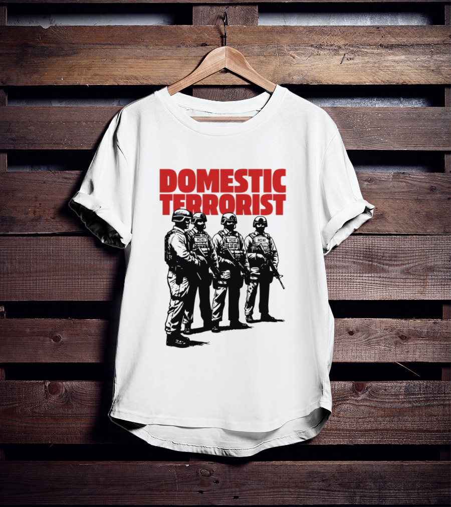 Domestic Terrorist Abolish ICE Tactical Units Silhouette Protest T-Shirt