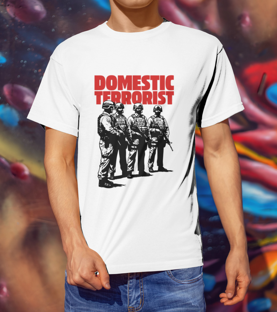 Domestic Terrorist Abolish ICE Tactical Units Silhouette Protest T-Shirt