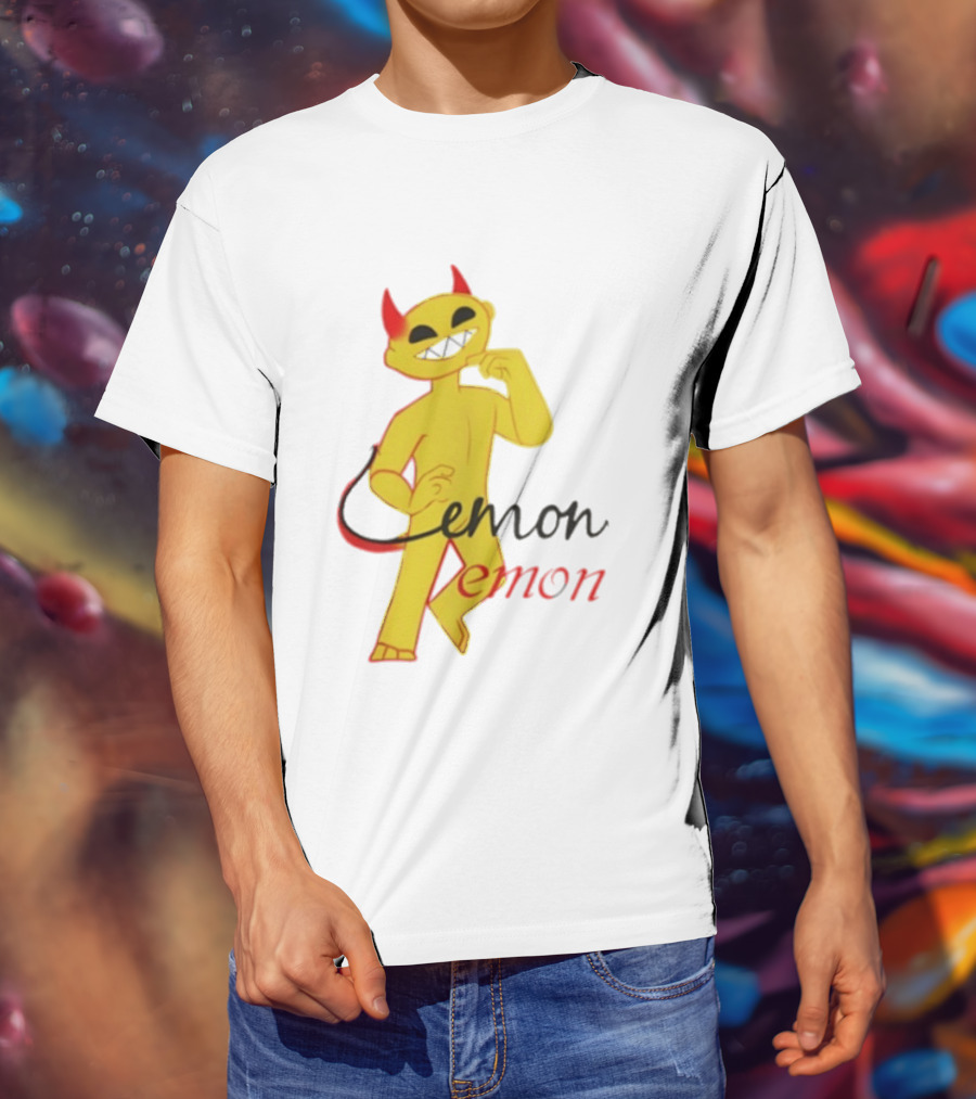 Demon Heavy Blend Lemon Demon Red Horns Yellow T-Shirt