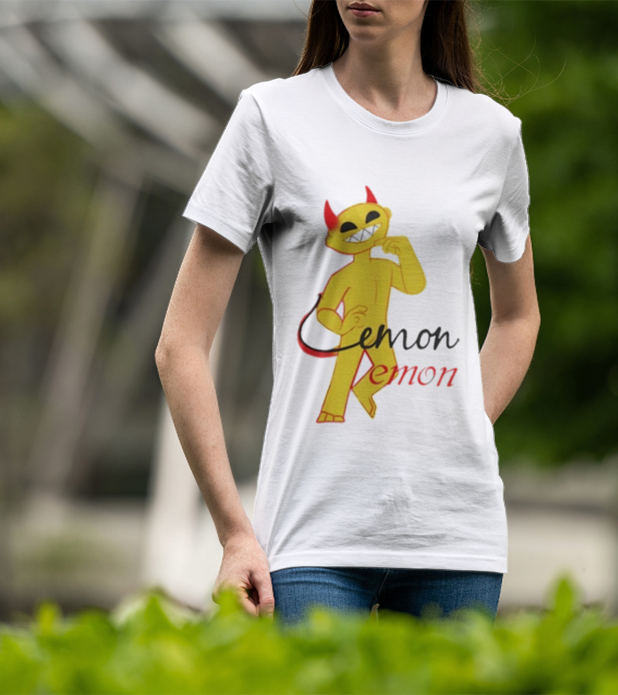 Demon Heavy Blend Lemon Demon Red Horns Yellow T-Shirt