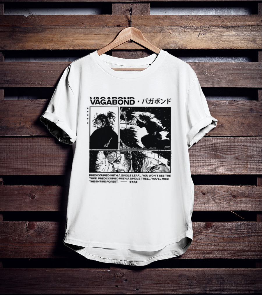 Vagabond Anime Manga Single Leaf T-Shirt