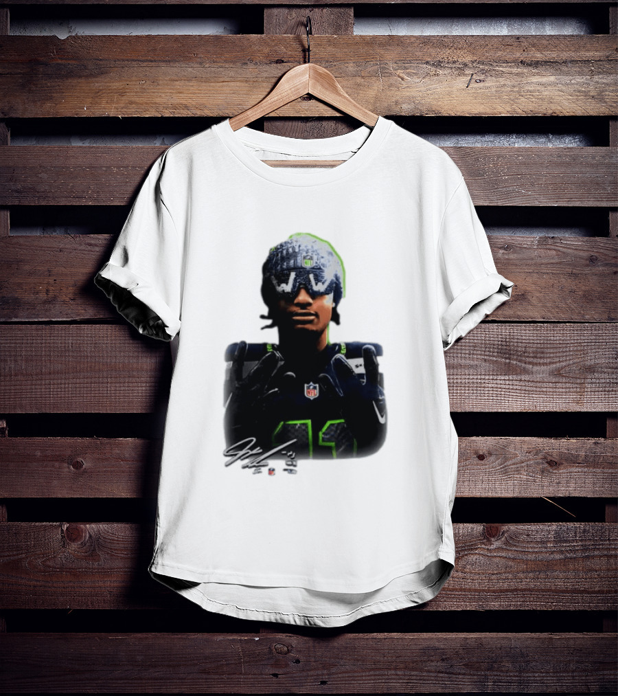 Jaxon Smith Njigba Seattle Seahawks Beanie Bling WW Sunglasses NFL Player Signature T-Shirt