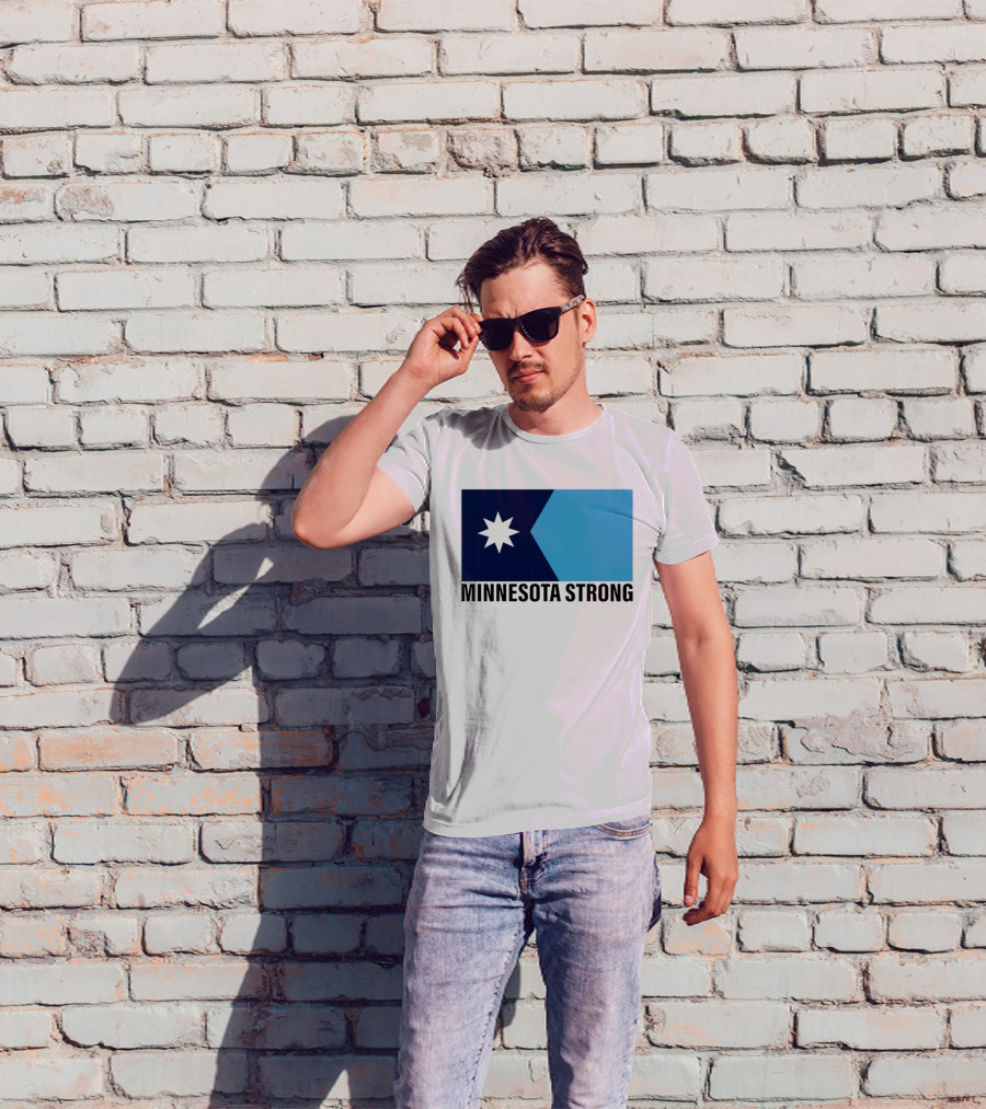 Minnesota Strong Star Icon Blue Rectangular Flag T-Shirt