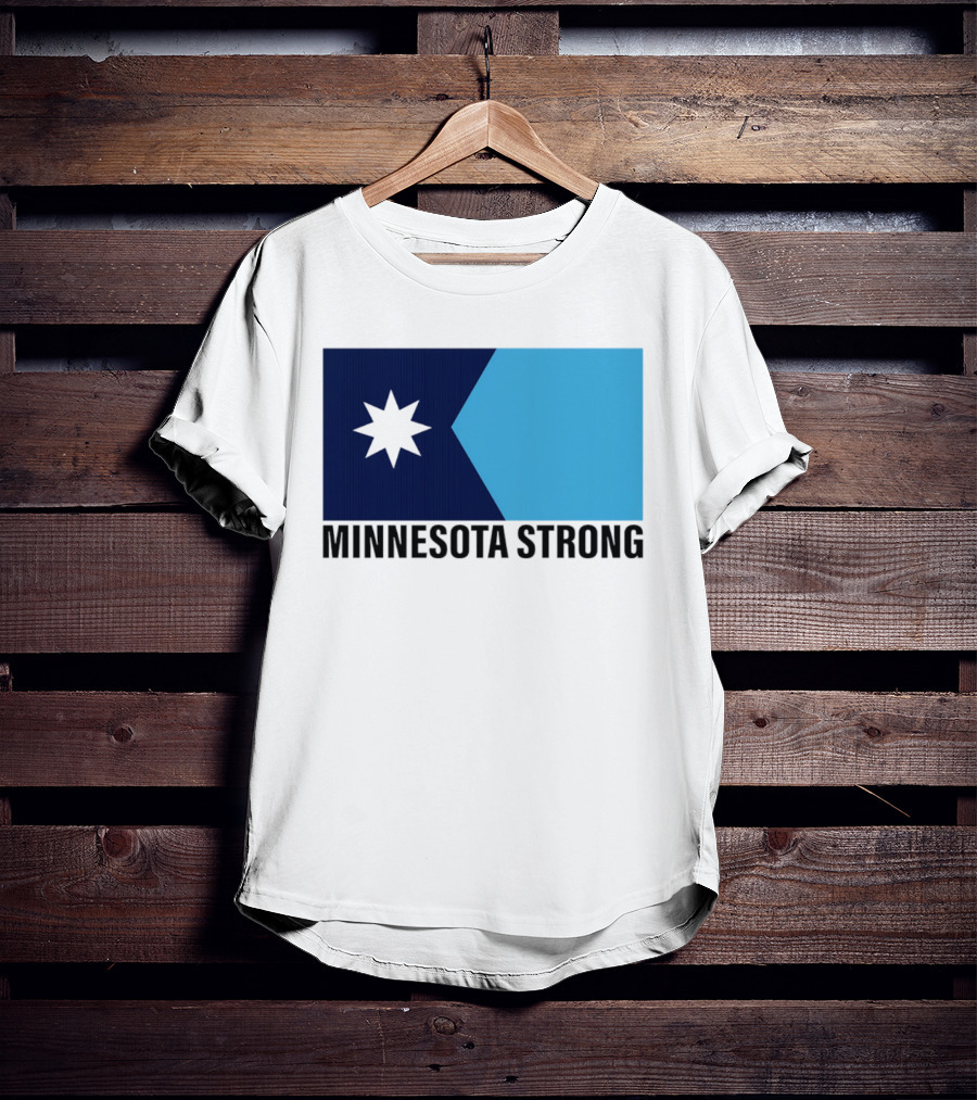 Minnesota Strong Star Icon Blue Rectangular Flag T-Shirt
