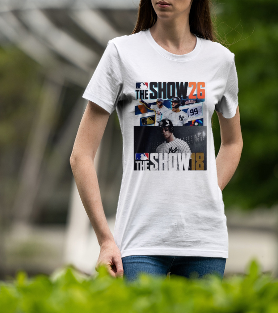 MLB The Show 26 Aaron Judge New York Yankees Cover Athlete Baseball Game Featuring The Show 18 T-Shirt