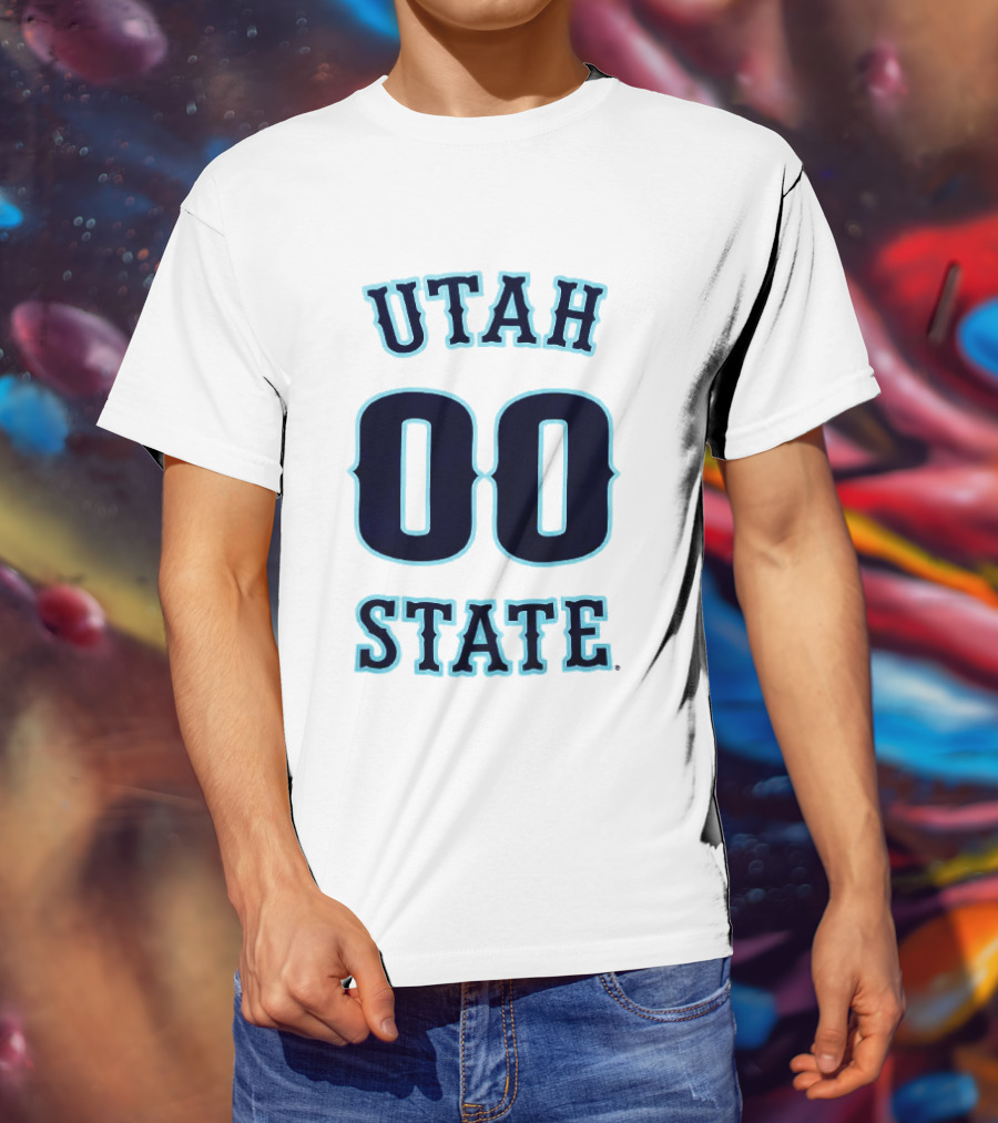 Utah State 00 Number Basketball T-Shirt