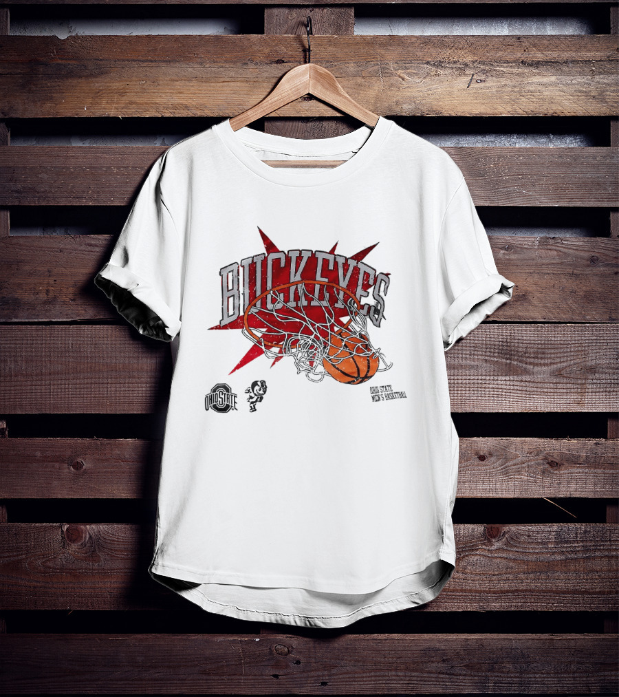 Ohio State Buckeyes Men's Basketball 2026 Dunking Basketball Hoop T-Shirt