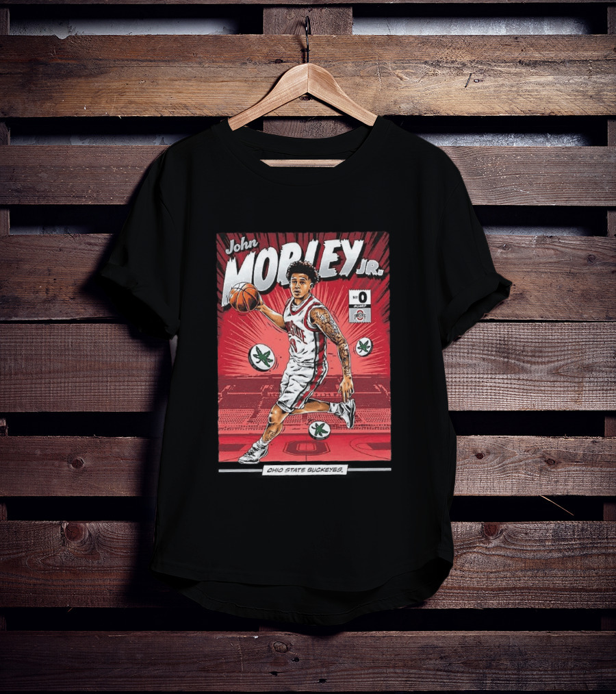 John Mobley Jr Ohio State Buckeyes NCAA Basketball Number 0 Comic T-Shirt