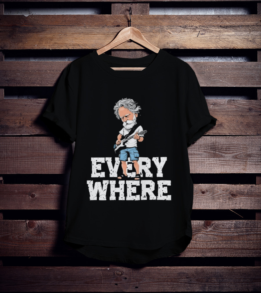 Bob Weir Grateful Dead Everywhere Character With Guitar T-Shirt