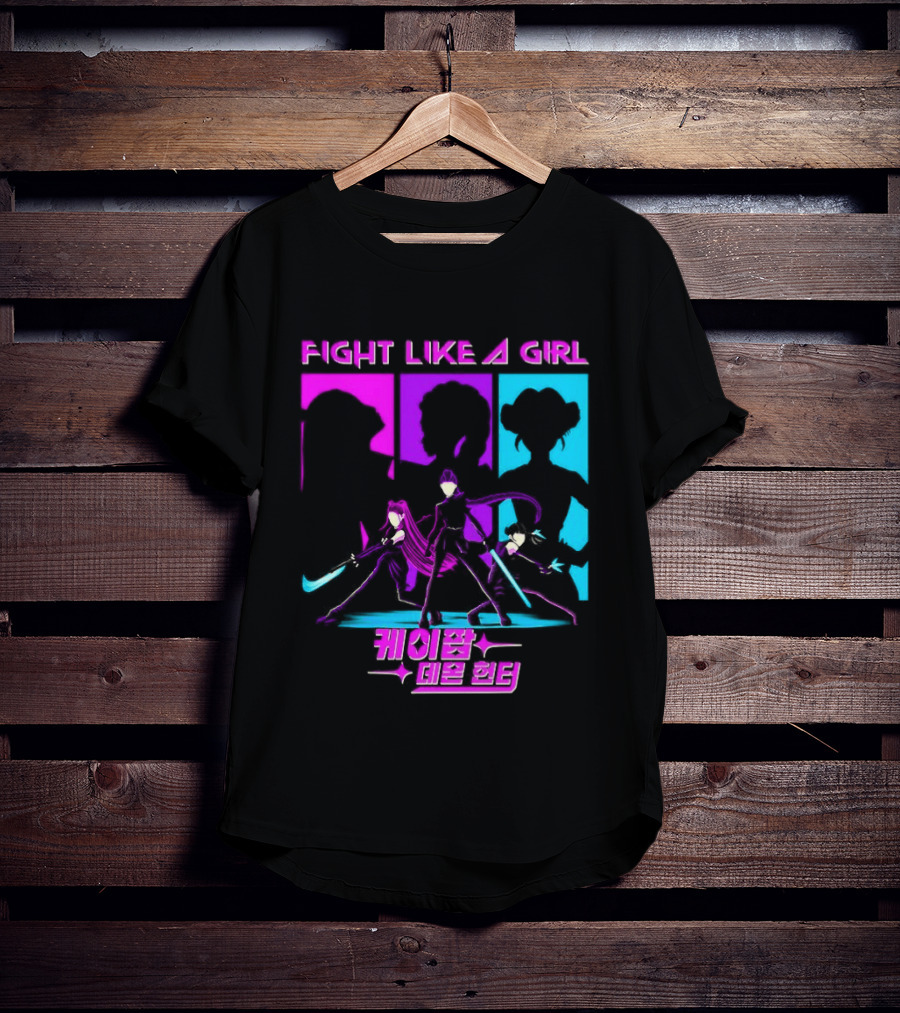 KPop Demon Hunters Fight Like A Girl Korean T-Shirt
