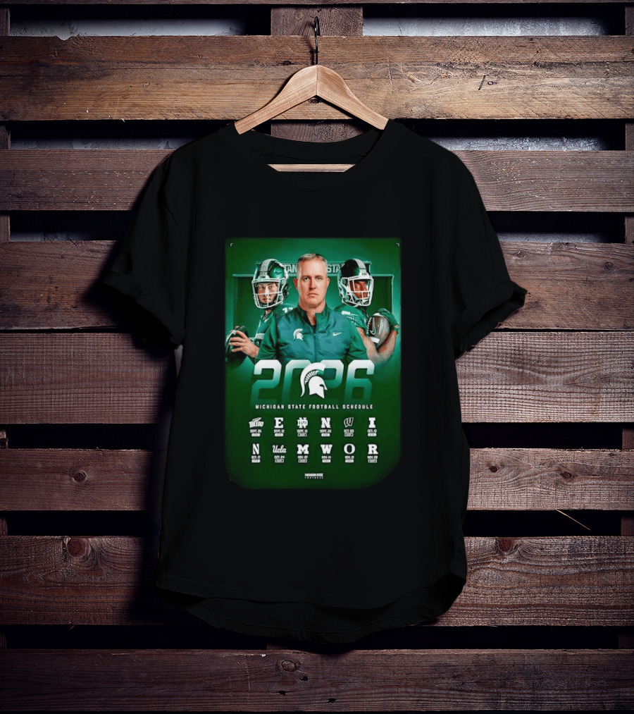 Michigan State Spartans 2026 NCAA Football Schedule T-Shirt
