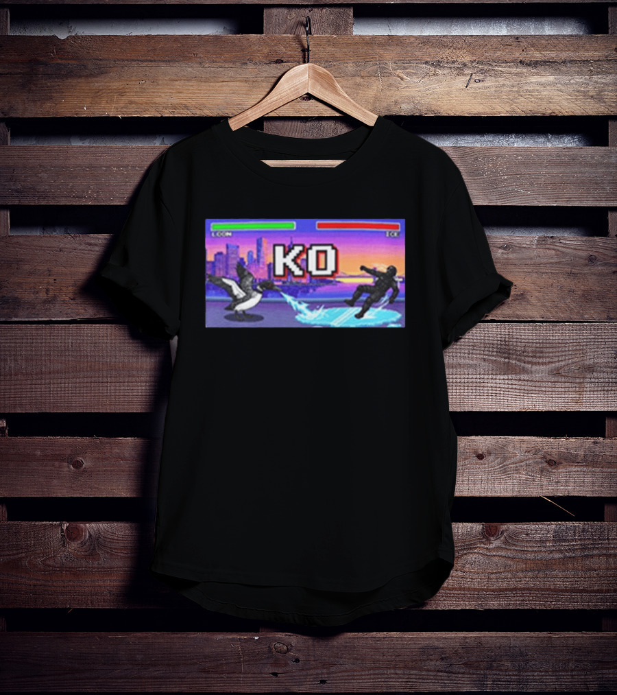Common Loon Vs ICE KO Minnesota Skyline Anti ICE T-Shirt
