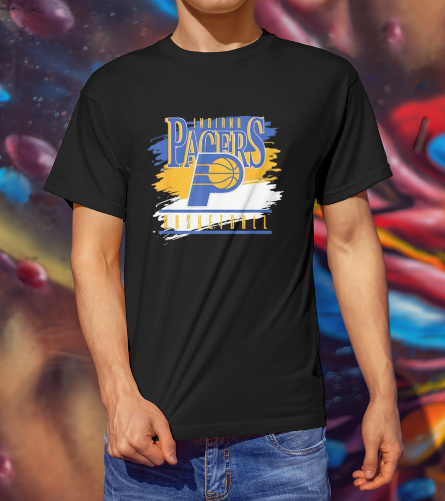 Indiana Pacers Basketball Spilled Paint NBA T-Shirt