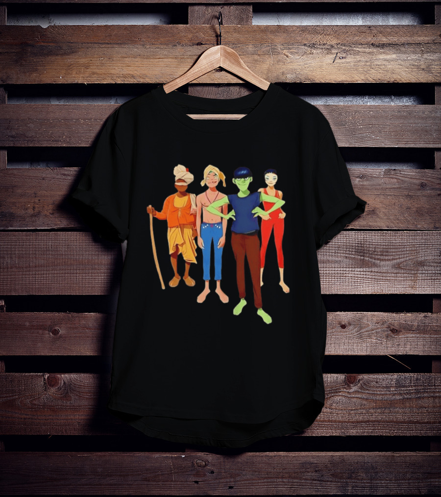 Gorillaz Character Group Mountain Adventure Ensemble T-Shirt