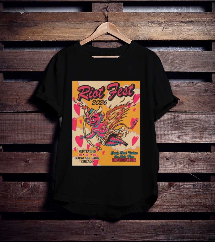 Riot Fest 2026 Douglass Park Chicago Sep 18 19 20 Devil Heart Wings T-Shirt