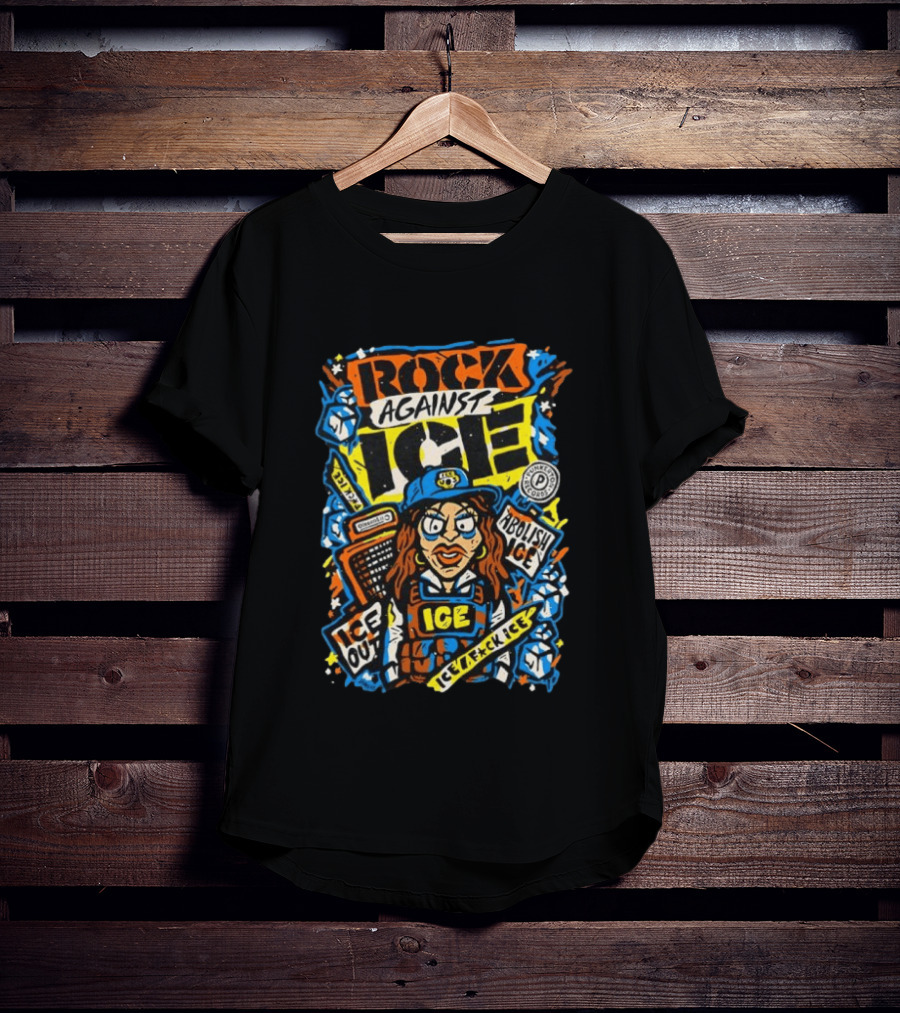 Rock Against ICE ICE Out Abolish ICE ICE F*CK ICE Pounded Goodz T-Shirt