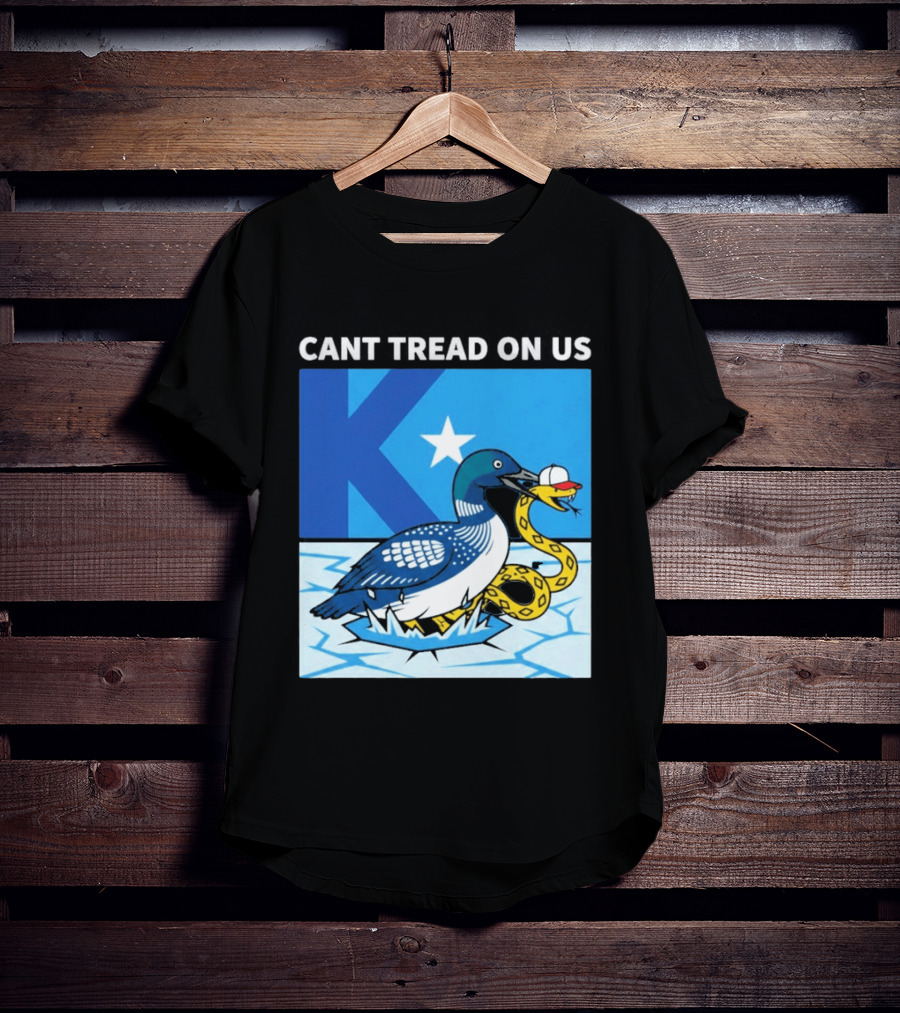 Can't Tread On Us Minnesota Loon Snake Ice Hockey Hat Star T-Shirt