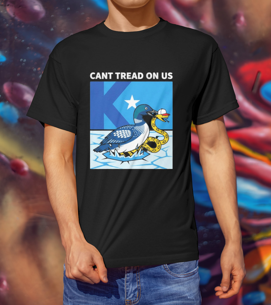 Can't Tread On Us Minnesota Loon Snake Ice Hockey Hat Star T-Shirt