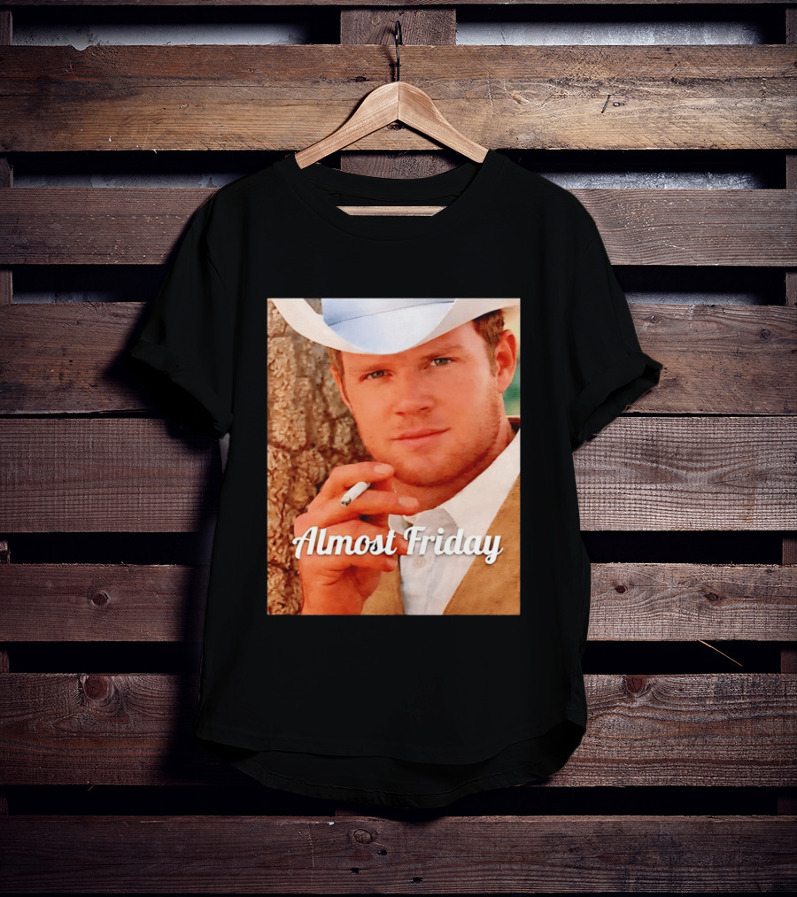 Almost Friday Cowboy Smoking Cigarette T-Shirt