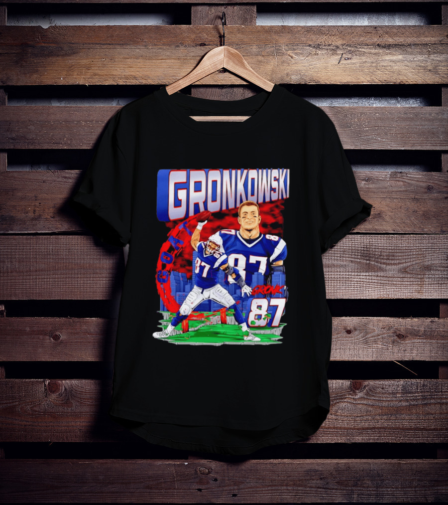 Gronkowski Goat 87 Football Player Tight End Action T-Shirt