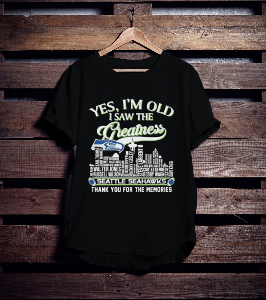 Seattle Seahawks Greatness Skyline Thank You For The Memories T-Shirt