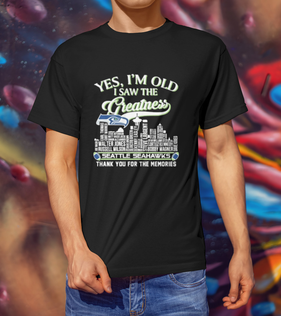 Seattle Seahawks Greatness Skyline Thank You For The Memories T-Shirt