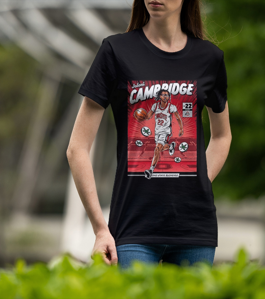 Jaloni Cambridge Ohio State Buckeyes NCAA Basketball Number 22 Comic T-Shirt
