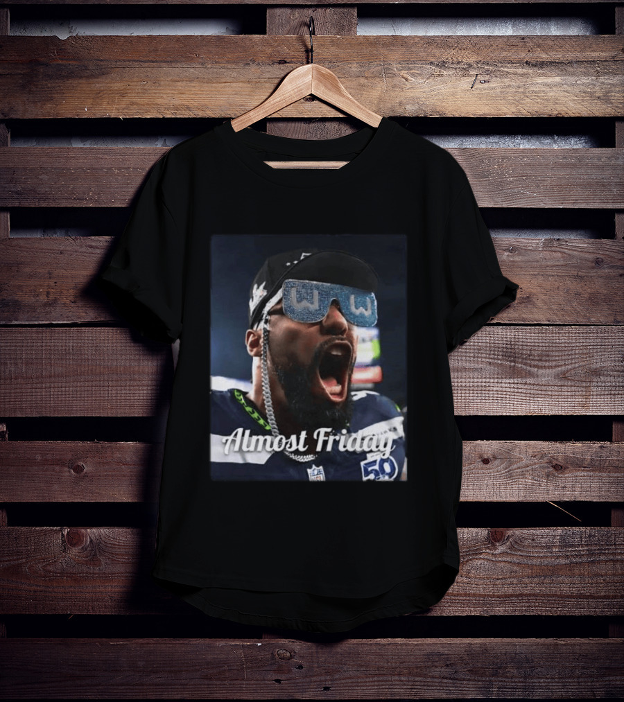 Leonard Williams Glasses Seahawks Almost Friday 50 Yard Line Celebration T-Shirt
