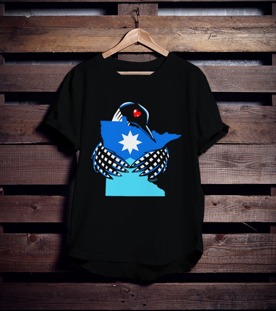 Loon I Love Minnesota Star Symbol Blue T-Shirt