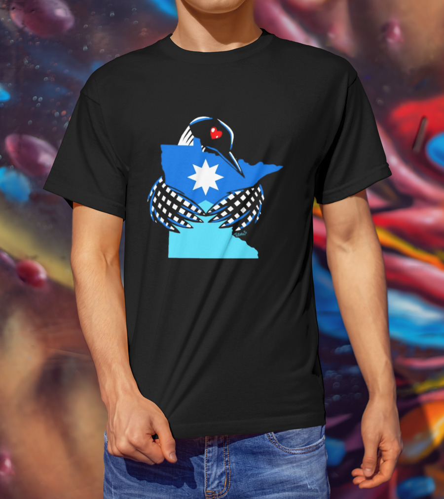 Loon I Love Minnesota Star Symbol Blue T-Shirt