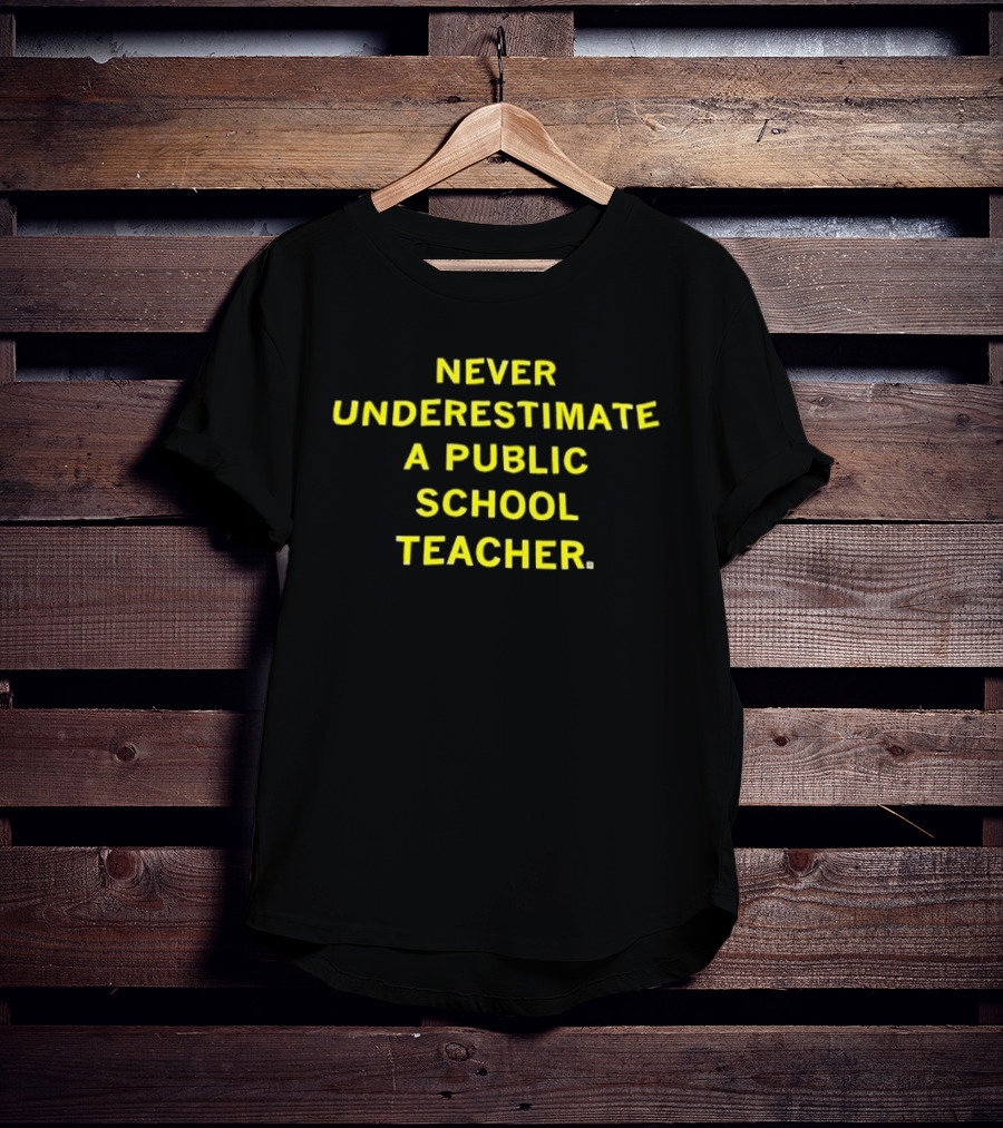 Never Underestimate A Public School Teacher Powerful Message T-Shirt