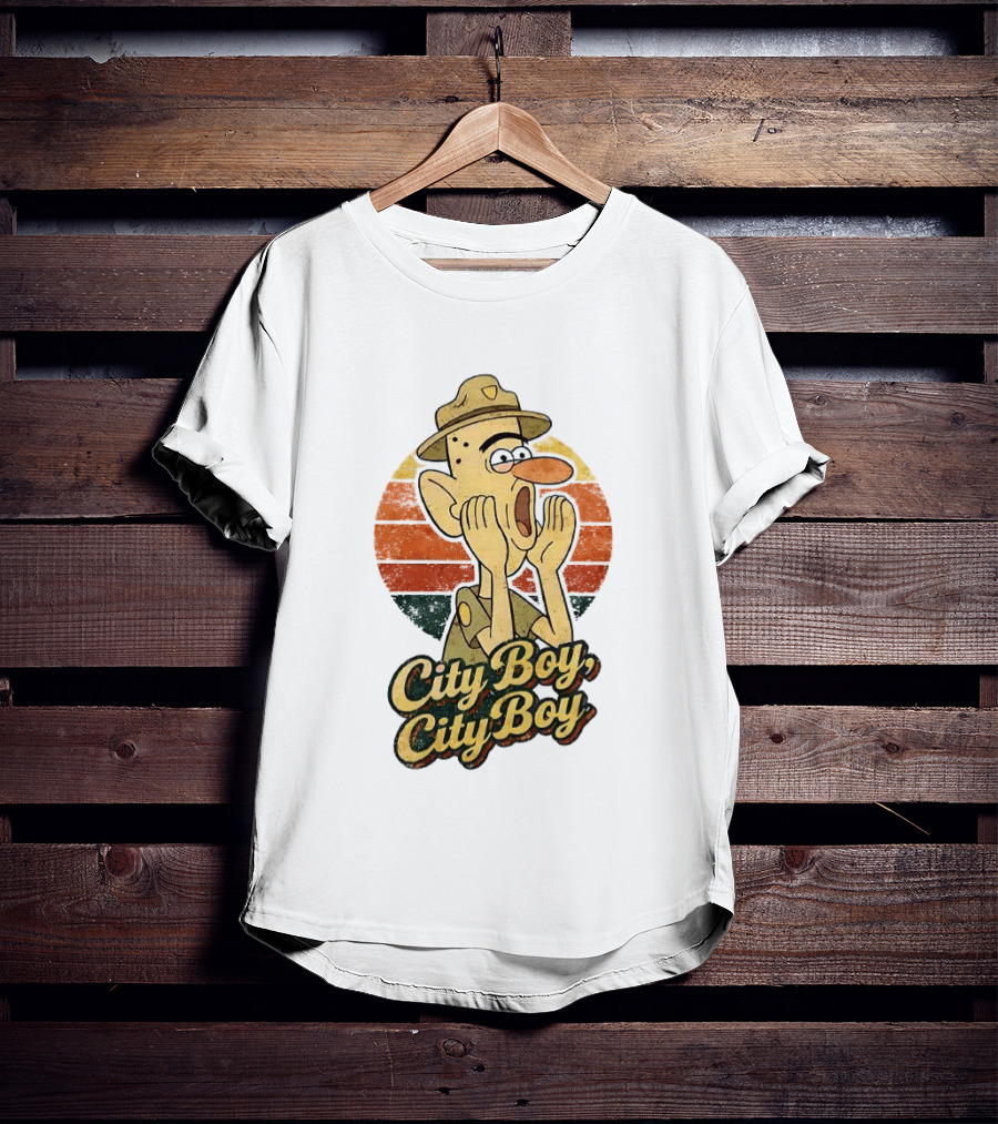 City Boy City Boy Gravity Falls Meme Retro Vintage Cartoon T-Shirt