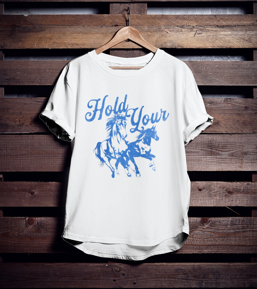 Hold Your Horses Cowboy Riding Duo T-Shirt